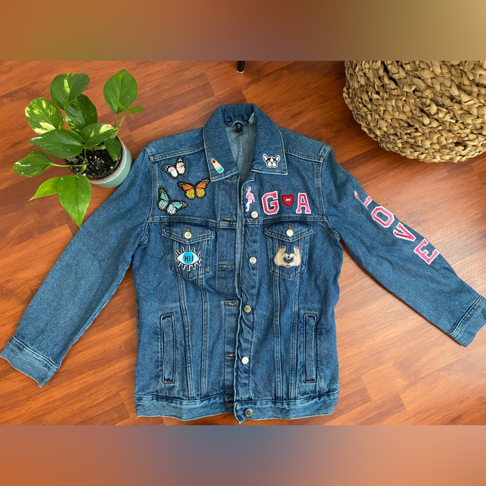 H&M Denim Jacket with DIY patches